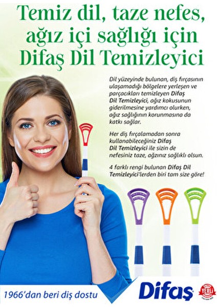 Dil Temizleyici Orta Sertlikte Fırça ile 1 Adet Taze Nefes İçin Kullanım fırsatları