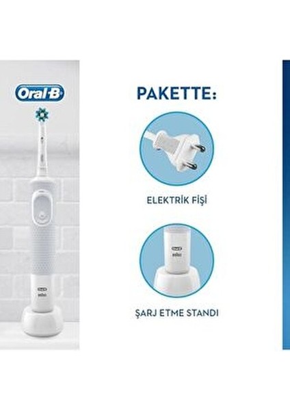 D100 Şarjlı Diş Fırçası Orta Sertlikte Kıllar ile Etkili Temizlik 1 Adet indirimleri