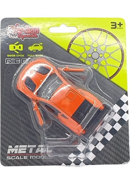 Çek Bırak Metal Küçük Arabalar 8 cm - 6411A - Turuncu (Lisinya) indirimleri