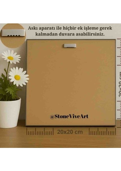 Dini Motifli Doğal Taş Duvar Tablosu 20x20 Cm Duvar Dekoru indirimleri