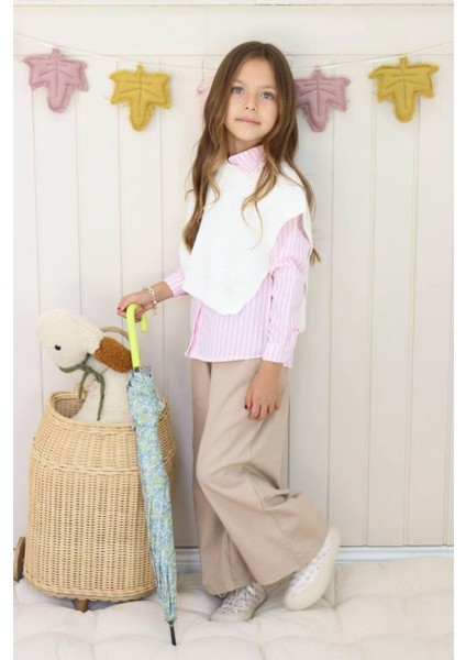 Kız Çocuk Kot Pantolon Triko Gömlekli 3\'lü Tarz Takım