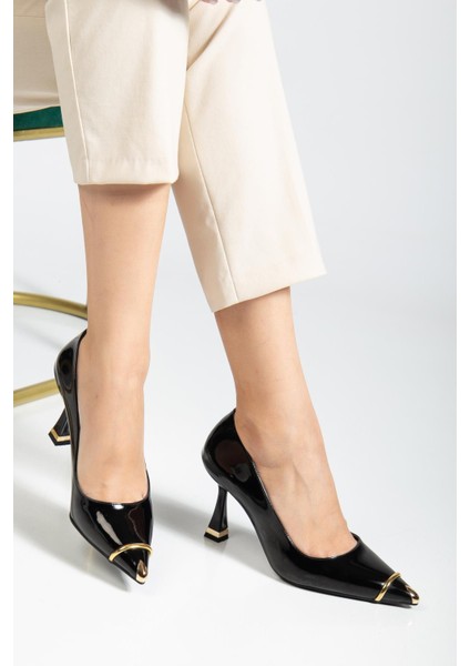 Suins Clove Model Kadın Topuklu Burnu Metal Detaylı Stiletto Ayakkabı modelleri