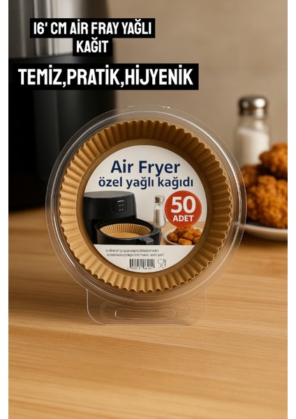 Pişirme Kağıdı 16'cm Airfryer Yağlı Kağıt Xiaomi Philips Tüm Markalara Uyumlu 50 Adet