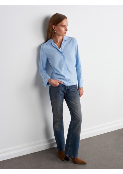 50523 Sırt Dekolteli Gömlek-Mavi indirimleri