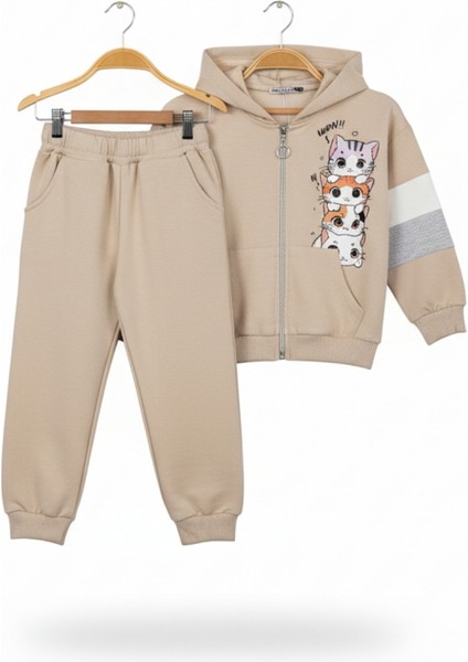 Pembe Kalp Detaylı Çocuk Eşofman Takımı (3-7 Yaş) modelleri