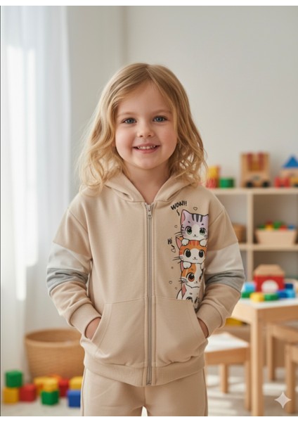 Pembe Kalp Detaylı Çocuk Eşofman Takımı (3-7 Yaş) indirimleri