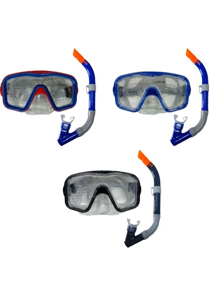 Maske Şnorkel Safari Dalış Seti Tepered Cam - 2186A/113CSB (Lisinya)