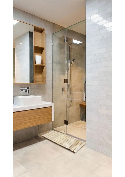 Kahverengi Ahşap Yer Paspası, Doğal ve Şık Zemin Koruyucu