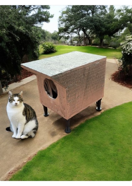 Kedi Evi Kedi Yuvası 1 Kedilik Su ve Isı Yalıtımlı 35X35X45 cm