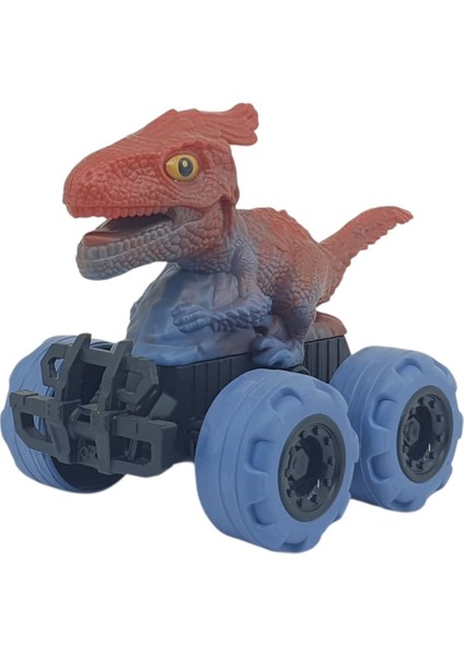 Sürtmeli Dinazor Arabalar 12 cm - H-20 - Parasaurolophus - Mavi (Lisinya) modelleri