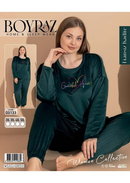 Kadın Battal Beden Fransız Kadifepijama Takımı modelleri