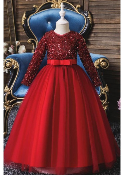 Kız Çocuk Özel Gün Elbisesi – Parlak Payetli Abiye modelleri