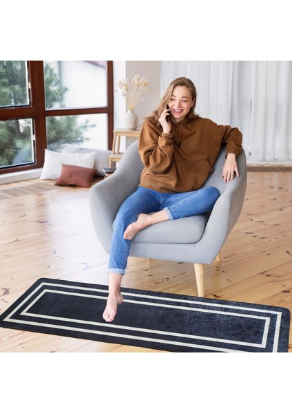 Şık Siyah ve Gümüş Renkli Yolluk, Evinize Zarafet Katacak Tasarım fırsatları