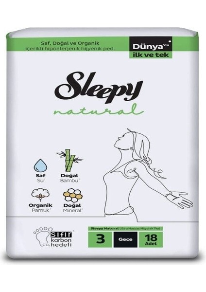 Sleepy Natural Süper Eco Paket Gece 18 Adet