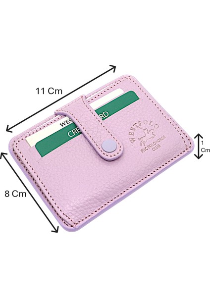 Carpi Çok Bölmeli Unisex Hakiki Flötr Deri Kartlık - Açık Lavanta Pembesi