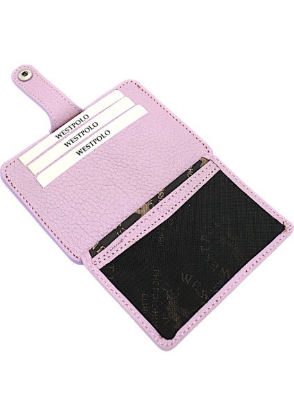 Carpi Çok Bölmeli Unisex Hakiki Flötr Deri Kartlık - Açık Lavanta Pembesi modelleri