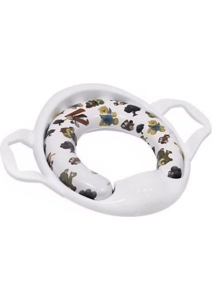 Ultra Lüks Kulplu Bebek ve Çocuk Klozet Adaptörü Yumuşak Tuvalet Alıştırma Adaptörü