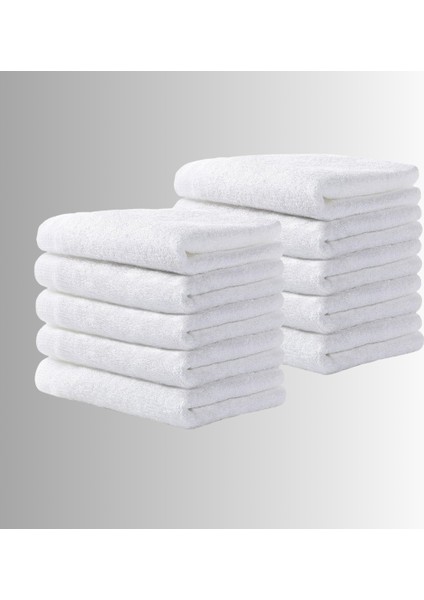 90 x 150 Banyo Havlusu Beyaz %100 Pamuk Su Emici Otel Tipi Lüx 650 gr 10 Lu