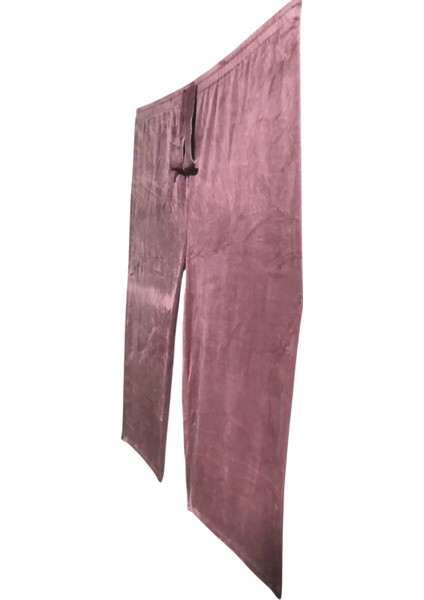 Kadın Bayan Fransız Kadife Battal Büyük Beden Bel Lastikli Cepsiz Eşofman Altı Pantolon Pijama Tayt