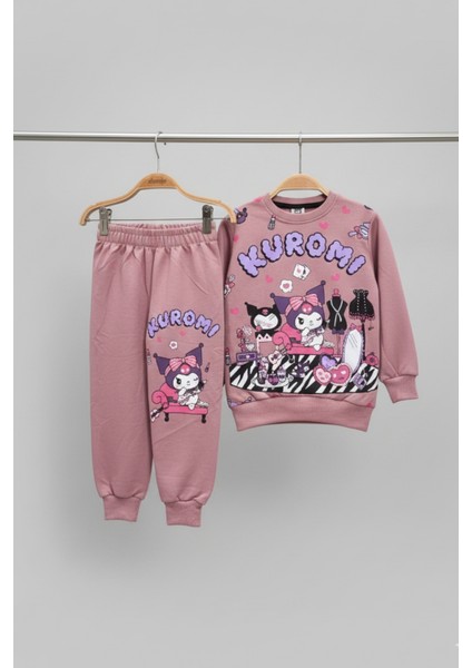 Kuromi Baskılı Gül Kurusu Kız Çocuk Eşofman Takımı (3-6 Yaş) fırsatları