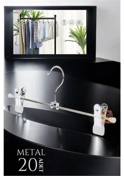 Modacar Metal Etek Pantolon Askısı - Mandallı Etek Askısı Pantolon Askısı 20 Adet