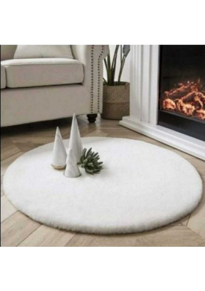 Yumuşak Peluş Kaydırmaz Jel Tabanlı Yuvarlak Düz Renk Yolluk