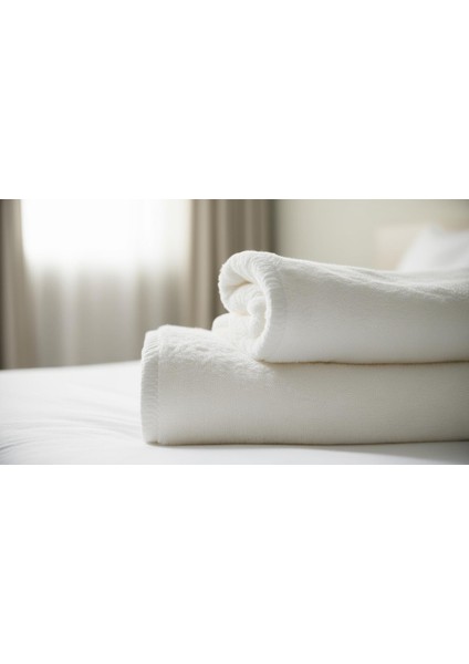 90 x 150 Banyo Havlusu Beyaz %100 Pamuk Su Emici Otel Tipi Lüx 650 gr 10 Lu