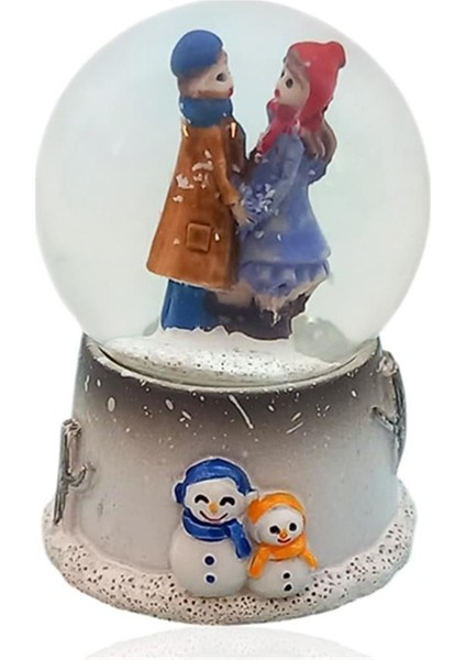 Sevgi Temalı Çift Işıklı Kar Küresi