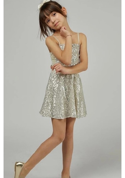 Kız Çocuk Özel Gün Elbisesi – Parlak Payetli Abiye fiyatları