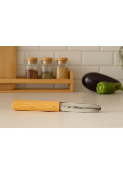 🍆🌶️ Doğal Ahşap Bej Saplı Paslanmaz Çelik Patlıcan ve Biber Oyacağı – Ergonomik Tutuşlu, Dayanıklı Sebze Oyma Aparatı | Dolmalık Sebzeler Için Pratik Mutfak Aracı 🍴✨ modelleri