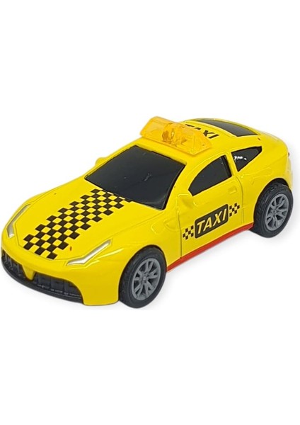 Çek Bırak Metal Küçük Arabalar 8 cm - SH40031 - Sarı Taxi (Lisinya)