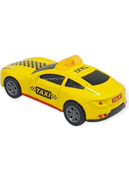 Çek Bırak Metal Küçük Arabalar 8 cm - SH40031 - Sarı Taxi (Lisinya) modelleri