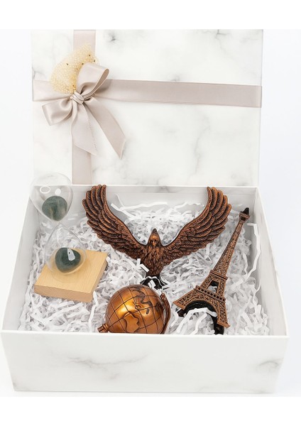 Kum Saati-Eyfel Kulesi-Dünya Küre Hediyelik Set- Özel Kutulu Hediye Seti-Premium Hediye Seti fiyatları