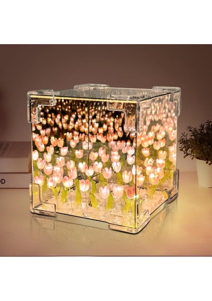 El Yapımı Üç Boyutlu Lale Simülasyon Gece Lambası, Masaüstü Dekoru