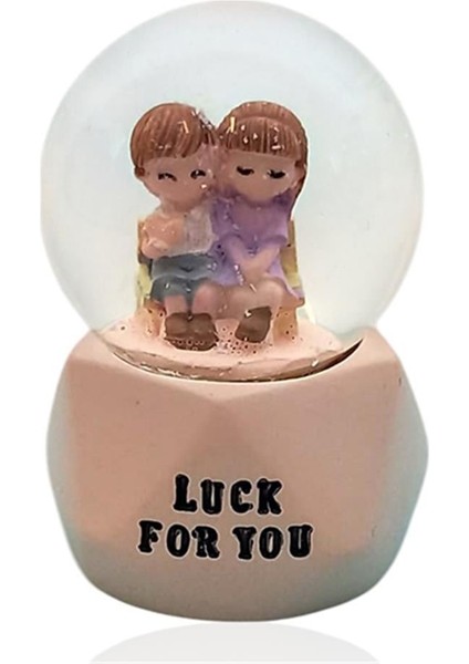 Sevgi Temalı Çift Işıklı Kar Küresi