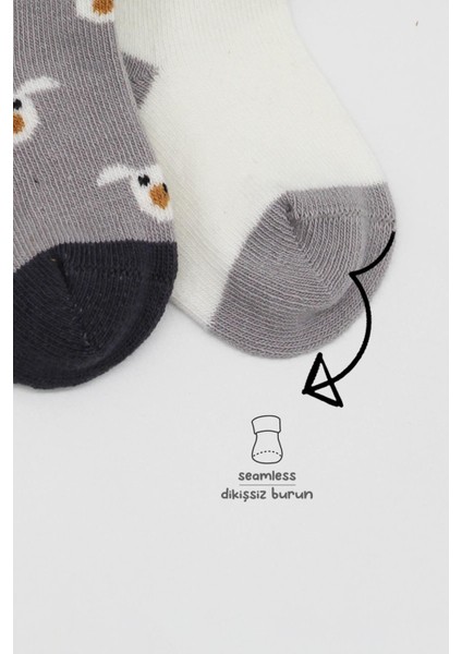 Bistyle Love Dog Penye Soket Çorap 2'li BS10118 Gri modelleri