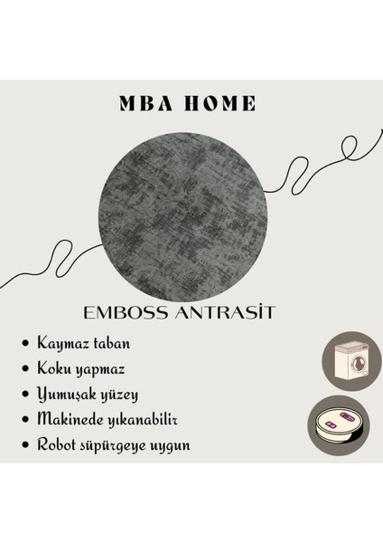 Antrasit Renkli Kabartmalı Yıkanabilir Kaymaz Taban Halı fiyatları