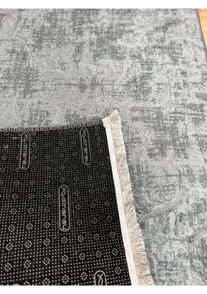 Antrasit Renkli Kabartmalı Yıkanabilir Kaymaz Taban Halı indirimleri
