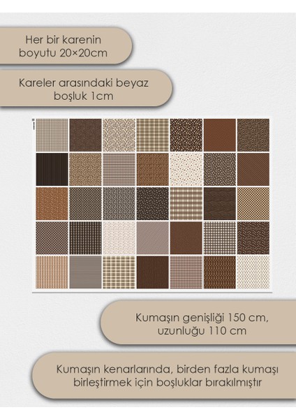 Patchwork Kumaş Seti – 35 Desen 20X20 cm | %100 Pamuk Saten | Tek Parça Kumaş | Dikiş, El Işi ve Quilting Için Özel Tasarım indirimleri