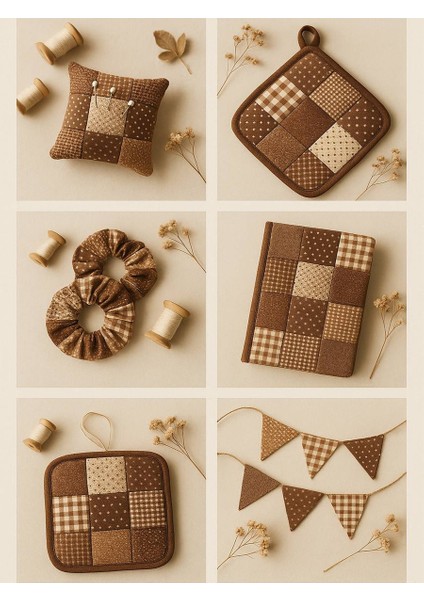 Patchwork Kumaş Seti – 35 Desen 20X20 cm | %100 Pamuk Saten | Tek Parça Kumaş | Dikiş, El Işi ve Quilting Için Özel Tasarım