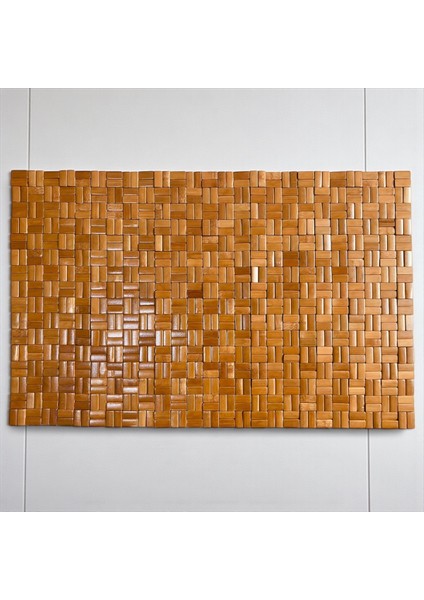 Doğal Bambu Kaydırmaz Banyo Paspası 70X45 Cm, Kahverengi Renk modelleri