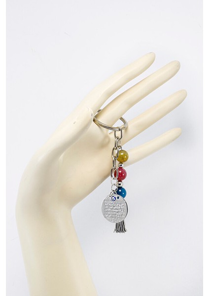 Doğal Taşlı Metal Ayetel Kürsi Dualı Anahtarlık, Farklı Renklerde Akik Taşları Çanta Süsü fırsatları