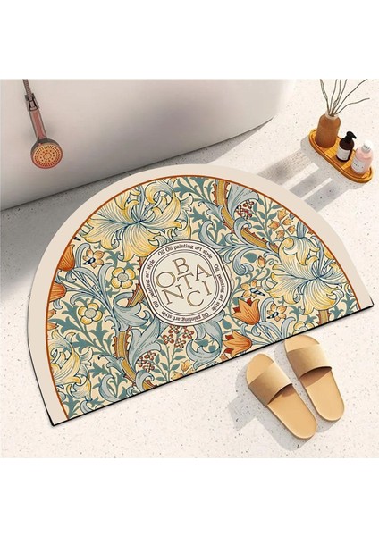 Çok Renkli Emici Duş Önü Banyo Halısı, Klozet Önü Yarım Ay Tasarım fiyatları