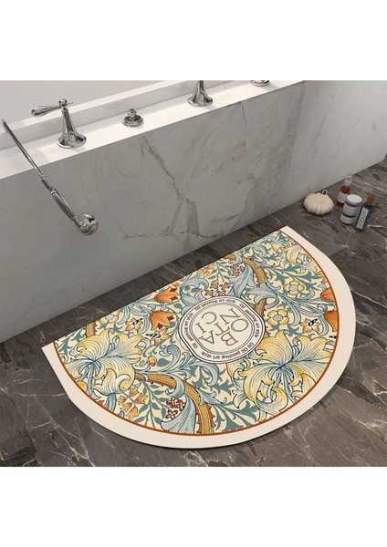 Çok Renkli Emici Duş Önü Banyo Halısı, Klozet Önü Yarım Ay Tasarım modelleri