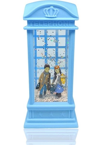 London Telefon Kulubesi Temalı Kar Küresi Mavi