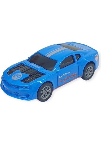 Çek Bırak Metal Küçük Arabalar 8 cm - SH40031 - Mavi Racing (Lisinya)
