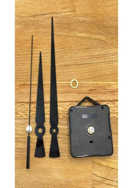 Saat Mekanizması, Akar Sessiz Duvar Saati Mekanizması, 3D Saatlere Uyumlu 14 mm Şaft, Akrep-Yelkovan-Saniye-(Askılı)