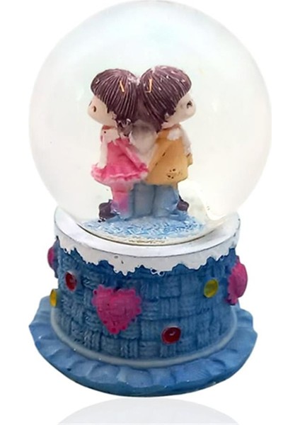 Sevgi Temalı Çift Işıklı Kar Küresi