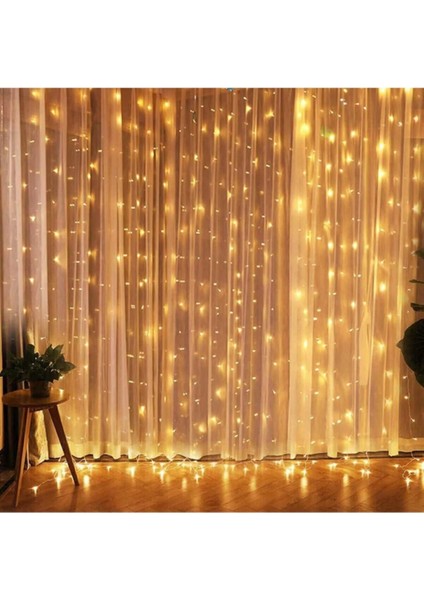 LED Perde Işığı, Kumandalı, 8 Animasyon, Usb, 3X3M, Günışığı, 300 LED modelleri
