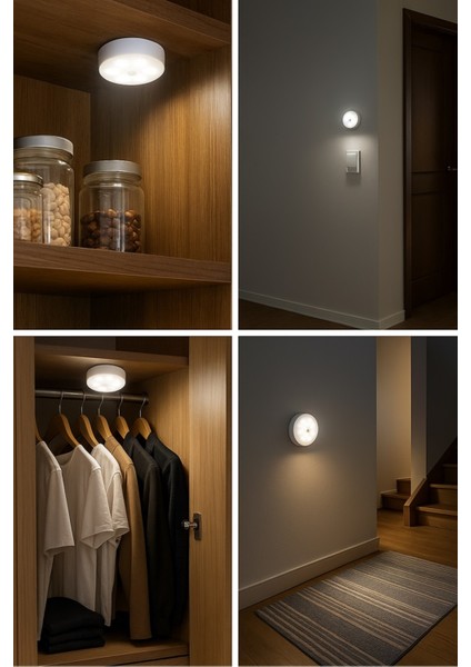 Şarjlı Hareket Sensörlü LED Gece Lambası, Kablosuz Akıllı Işık, Merdiven ve Dolap Aydınlatıcı modelleri